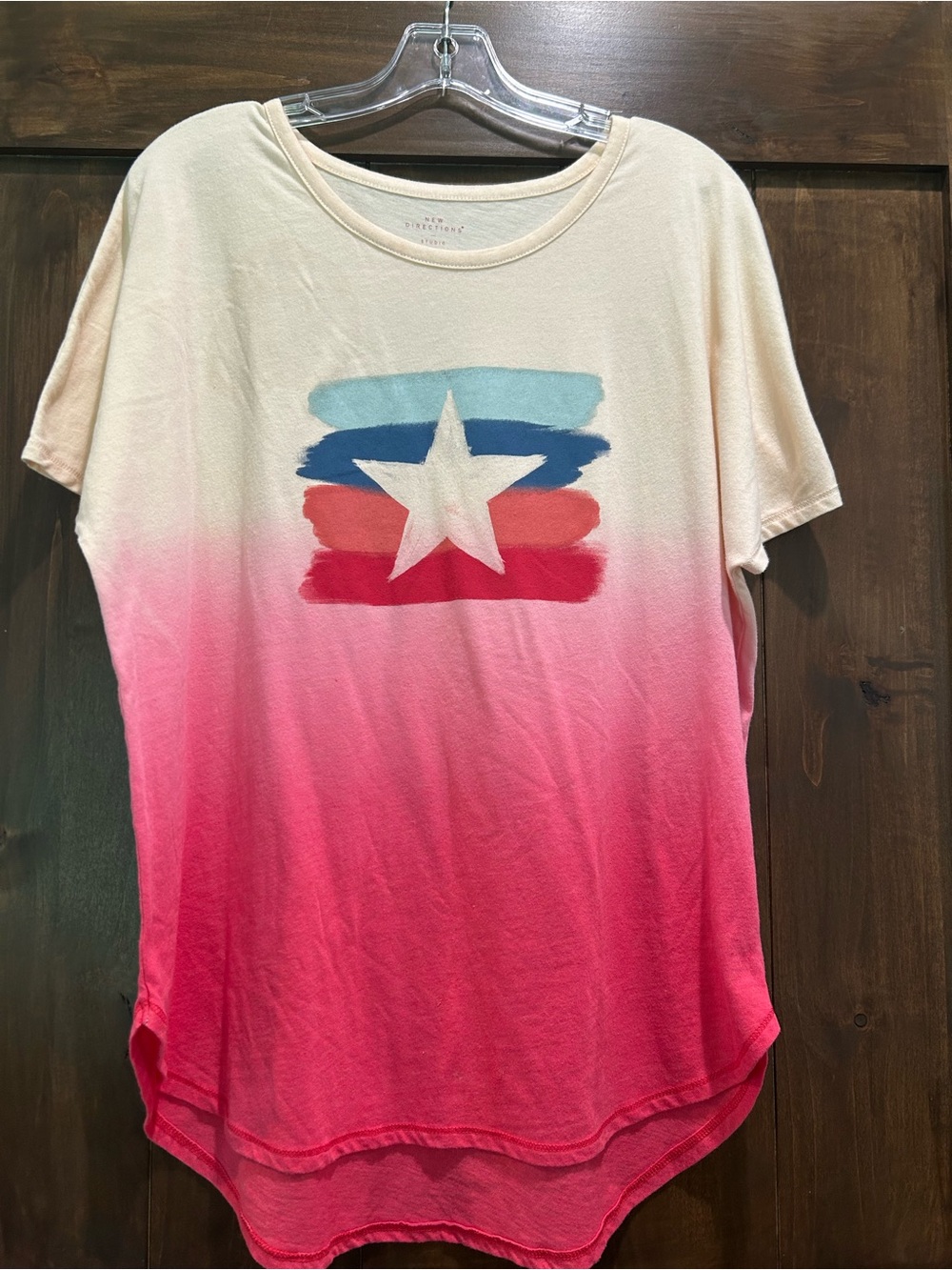 M372 A New Day Pink Ombre Star Graphic Tee